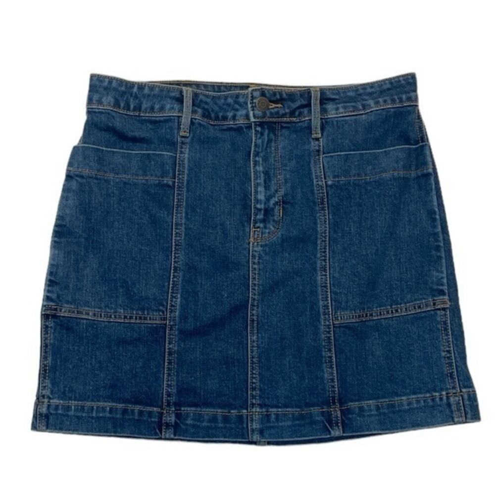 Old Navy Denim Mini Skirt Women’s 6 Medium Wash Y2K 90s Panel Stretch